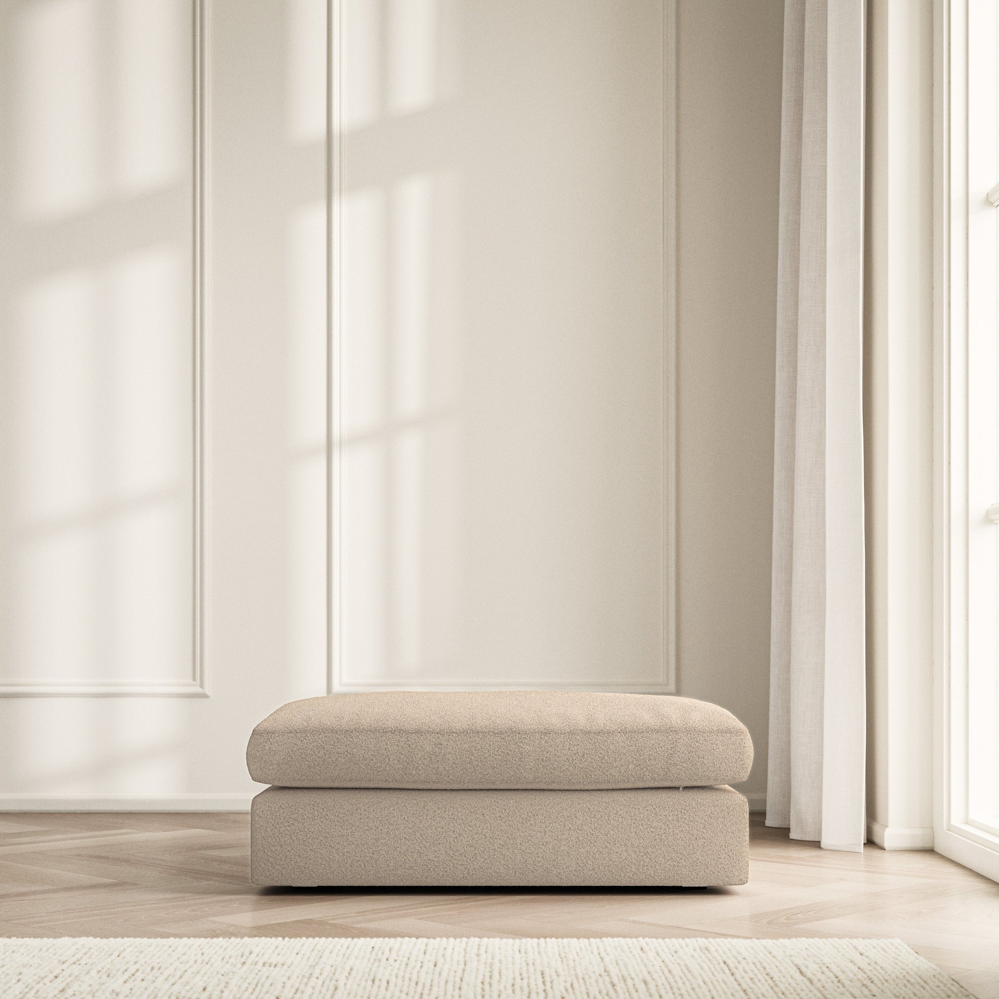 Lusso Footstool - Soft Teddy