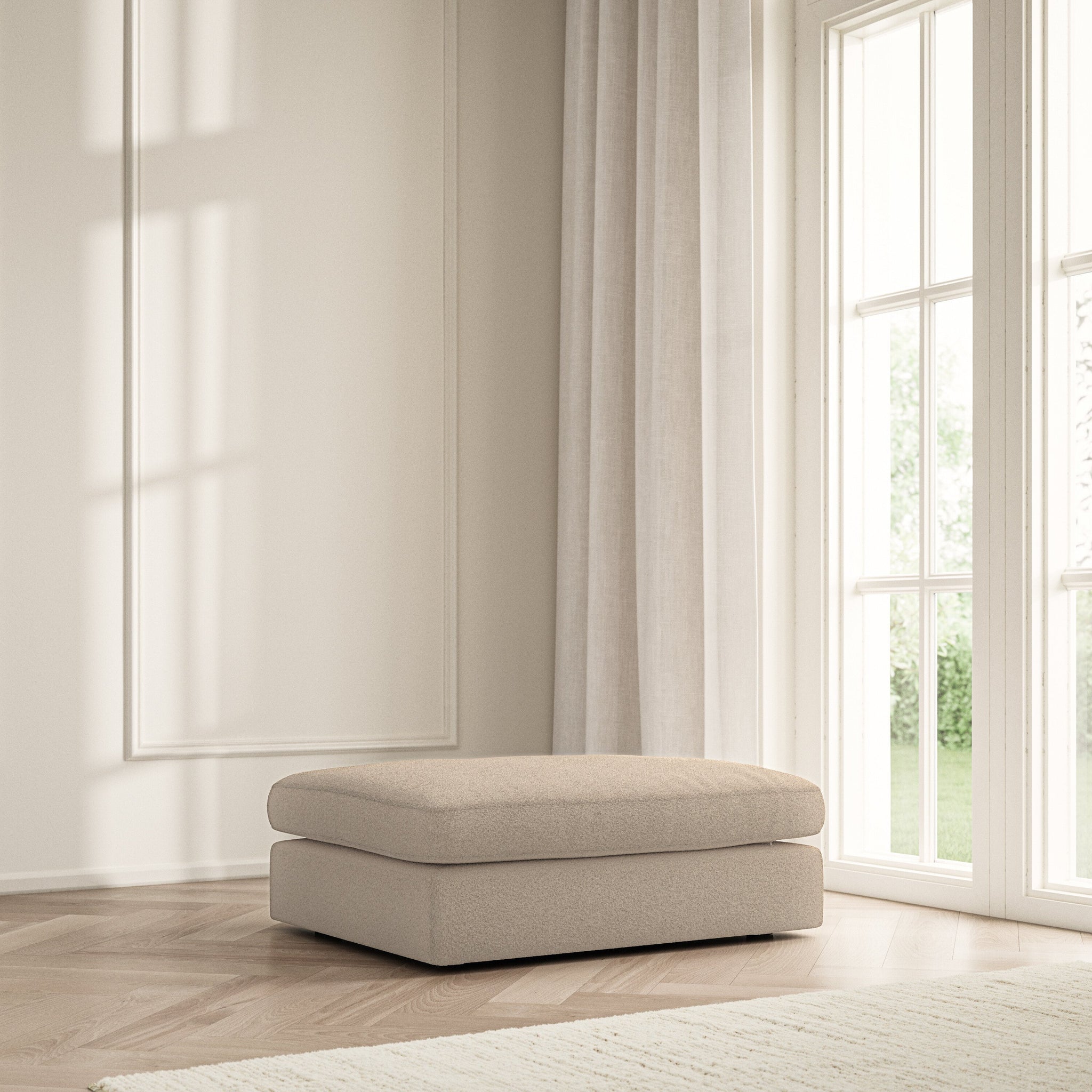 Lusso Footstool - Soft Teddy