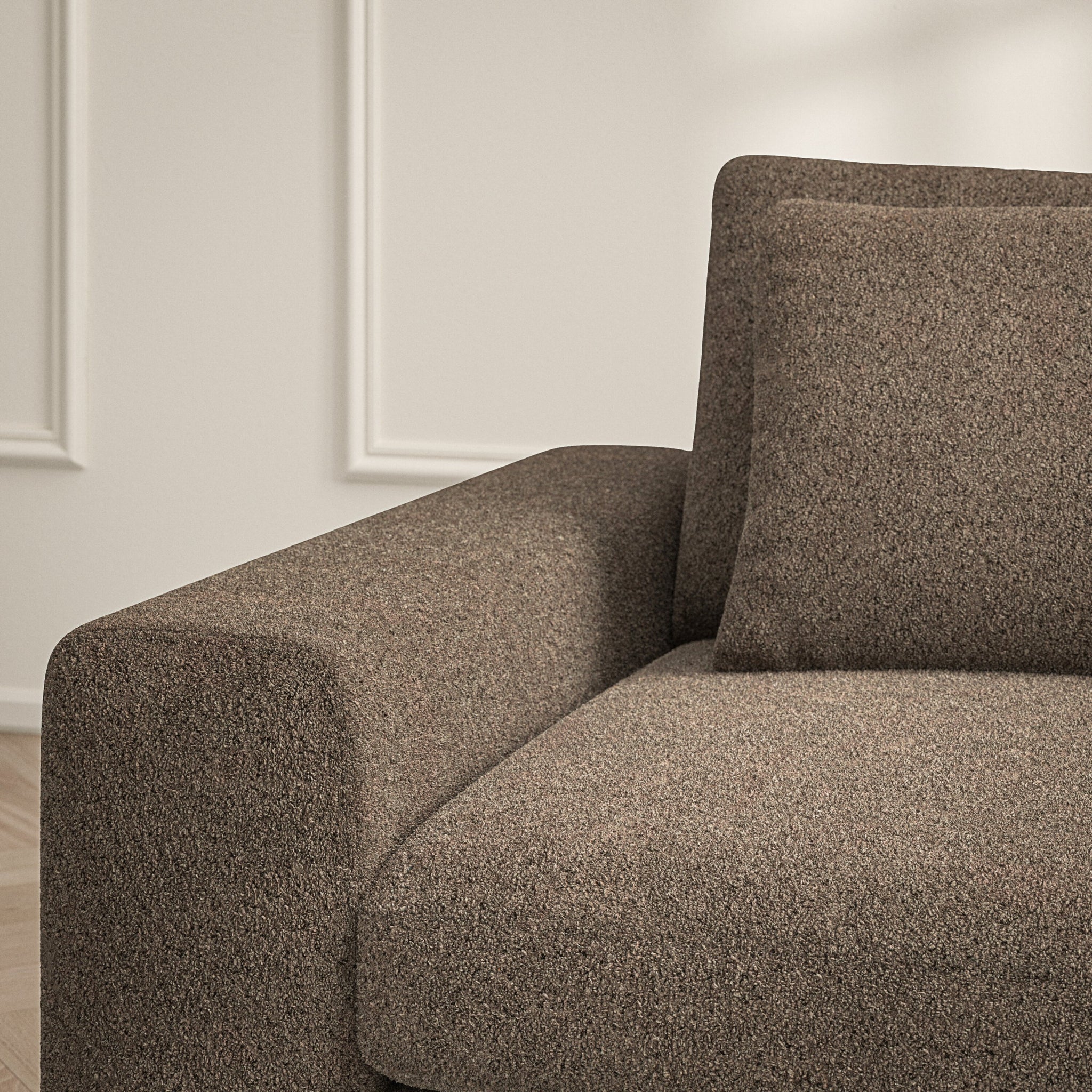 Lusso Chaise Sofa - Soft Teddy