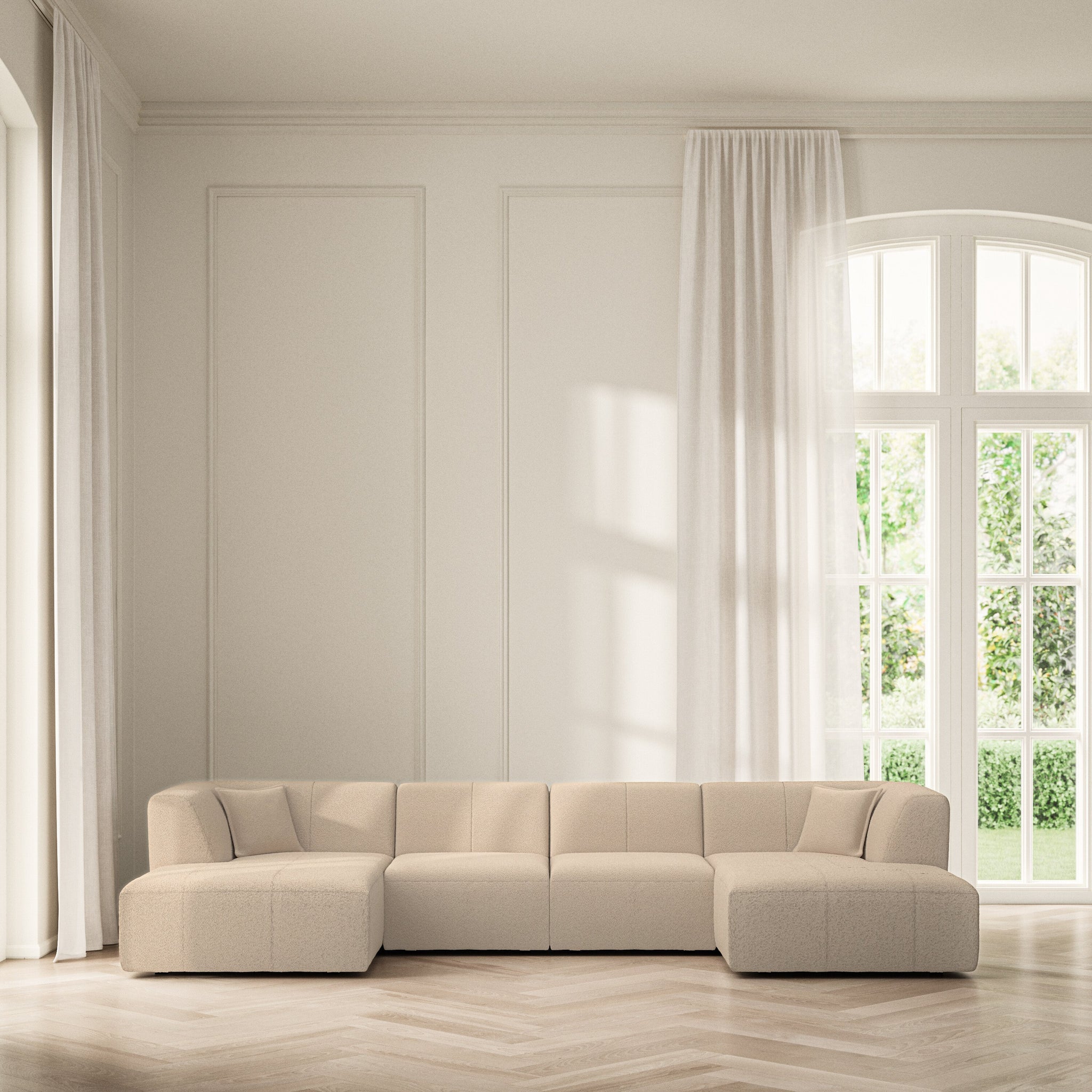 Maison U-Shape Chaise End - Soft Teddy