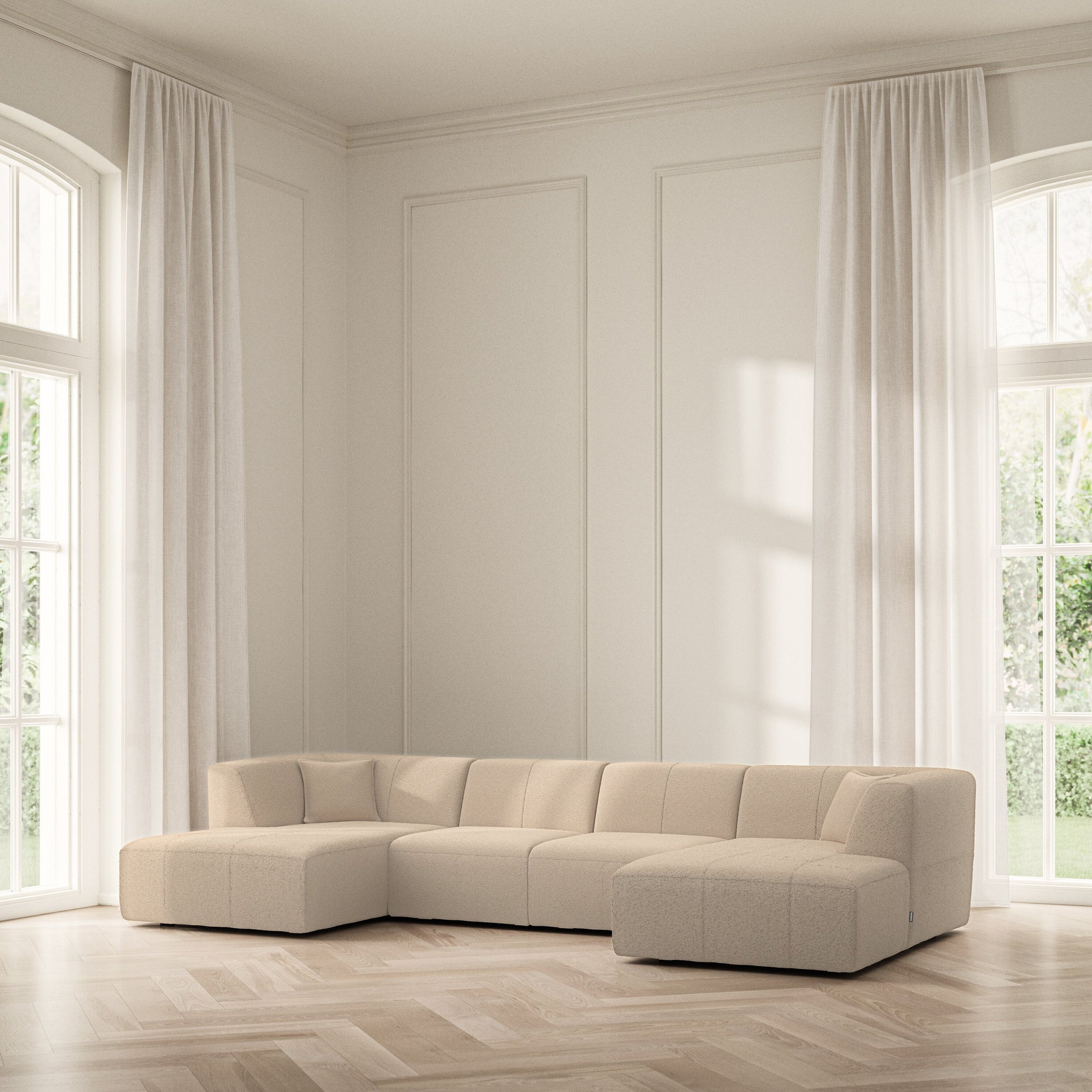 Maison U-Shape Chaise End - Soft Teddy