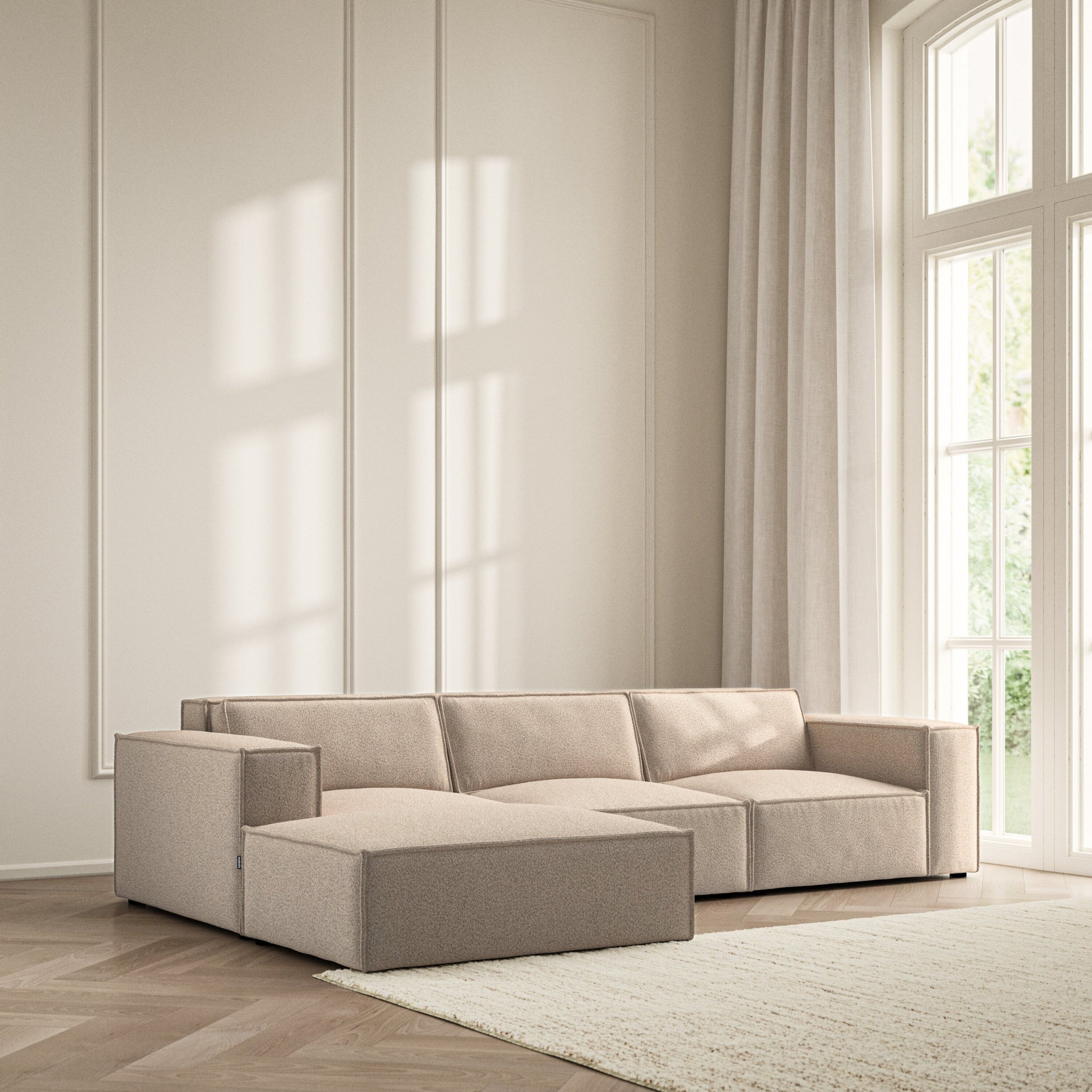 Vella Chaise Sofa - Bouclé