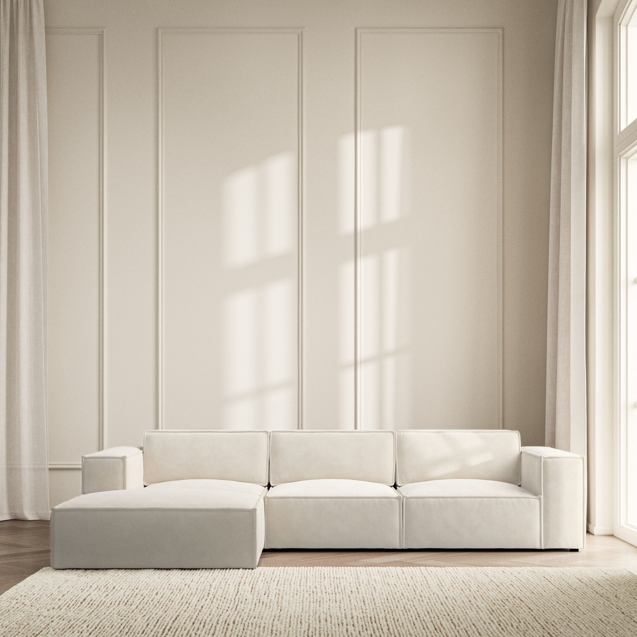 Vella Chaise Sofa - Soft Bouclé