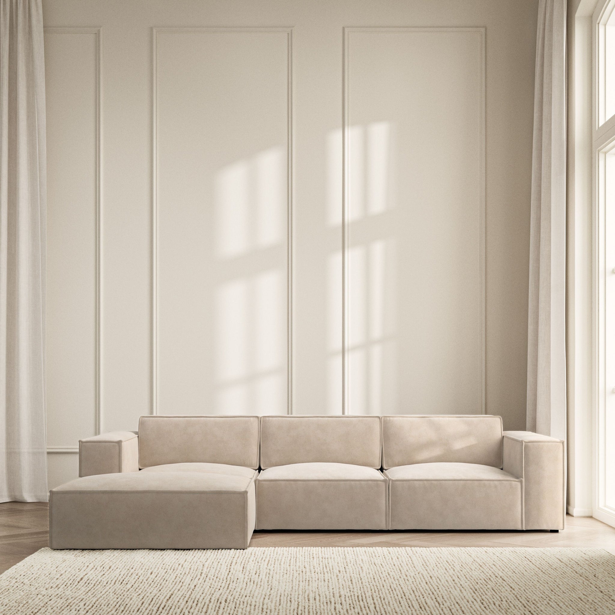 Vella Chaise Sofa - Soft Bouclé