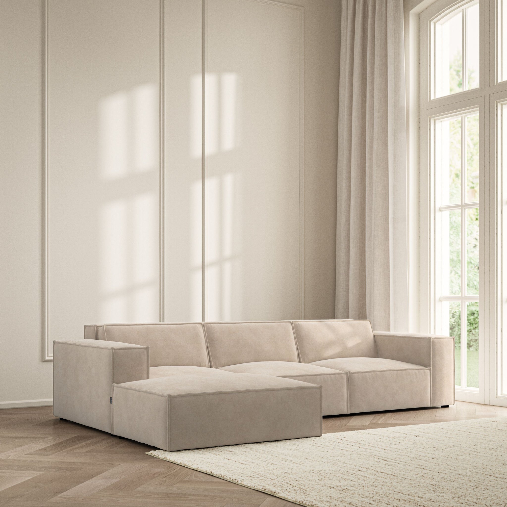 Vella Chaise Sofa - Soft Bouclé