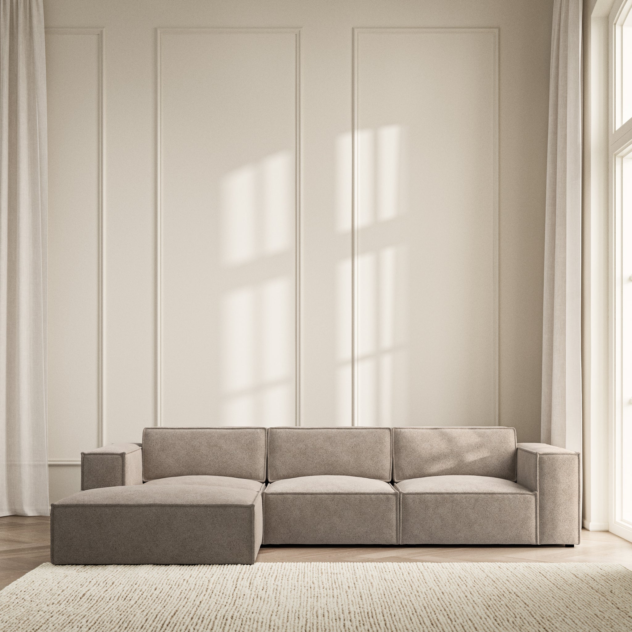Vella Chaise Sofa - Soft Bouclé