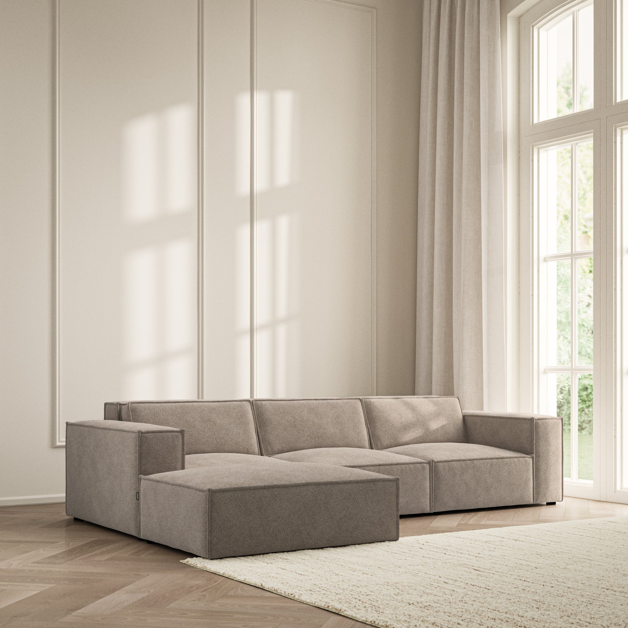 Vella Chaise Sofa - Soft Bouclé