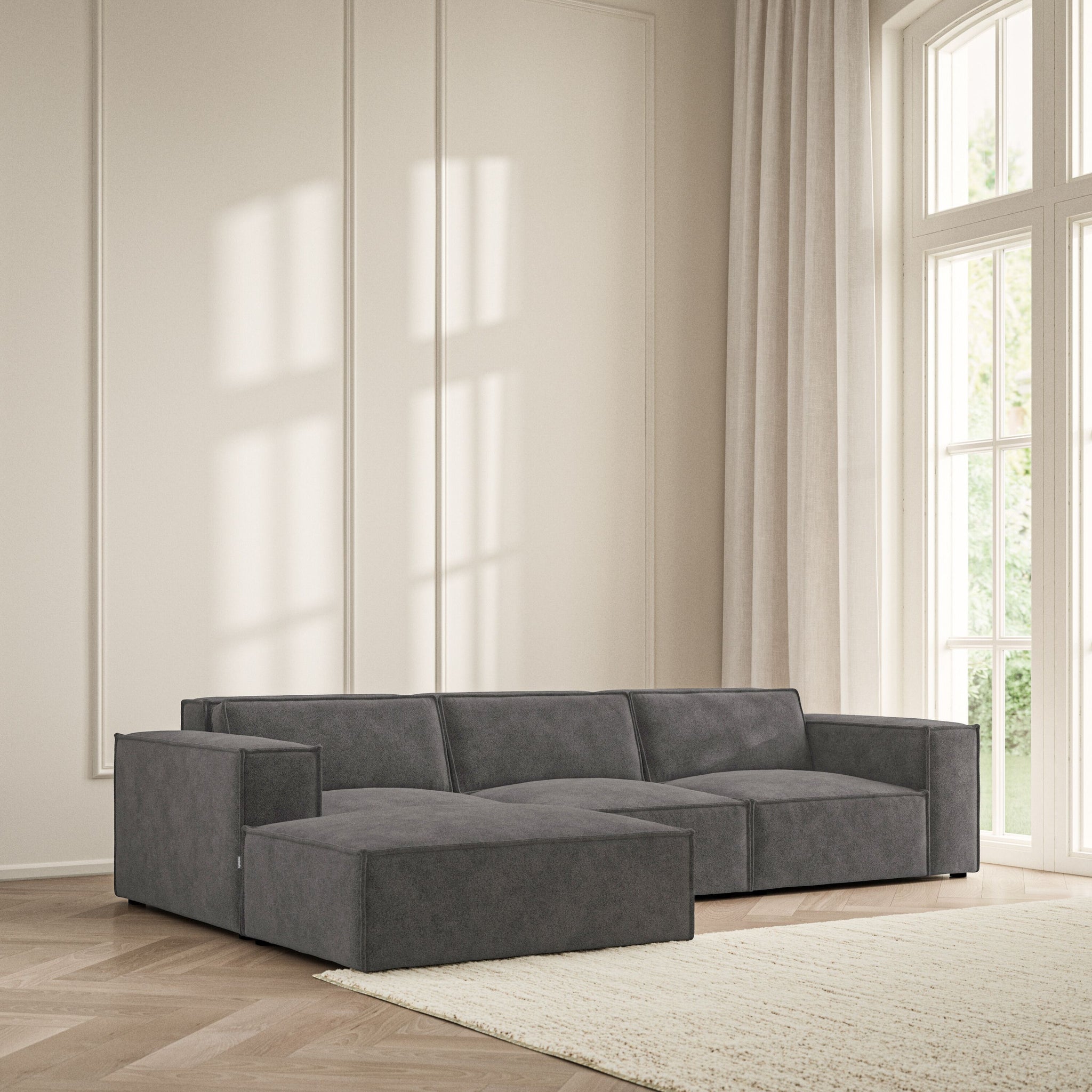 Vella Chaise Sofa - Soft Bouclé