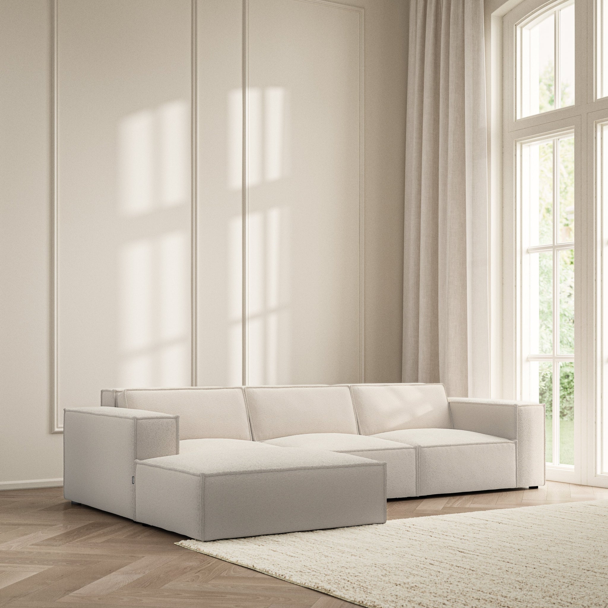 Vella Chaise Sofa - Soft Teddy
