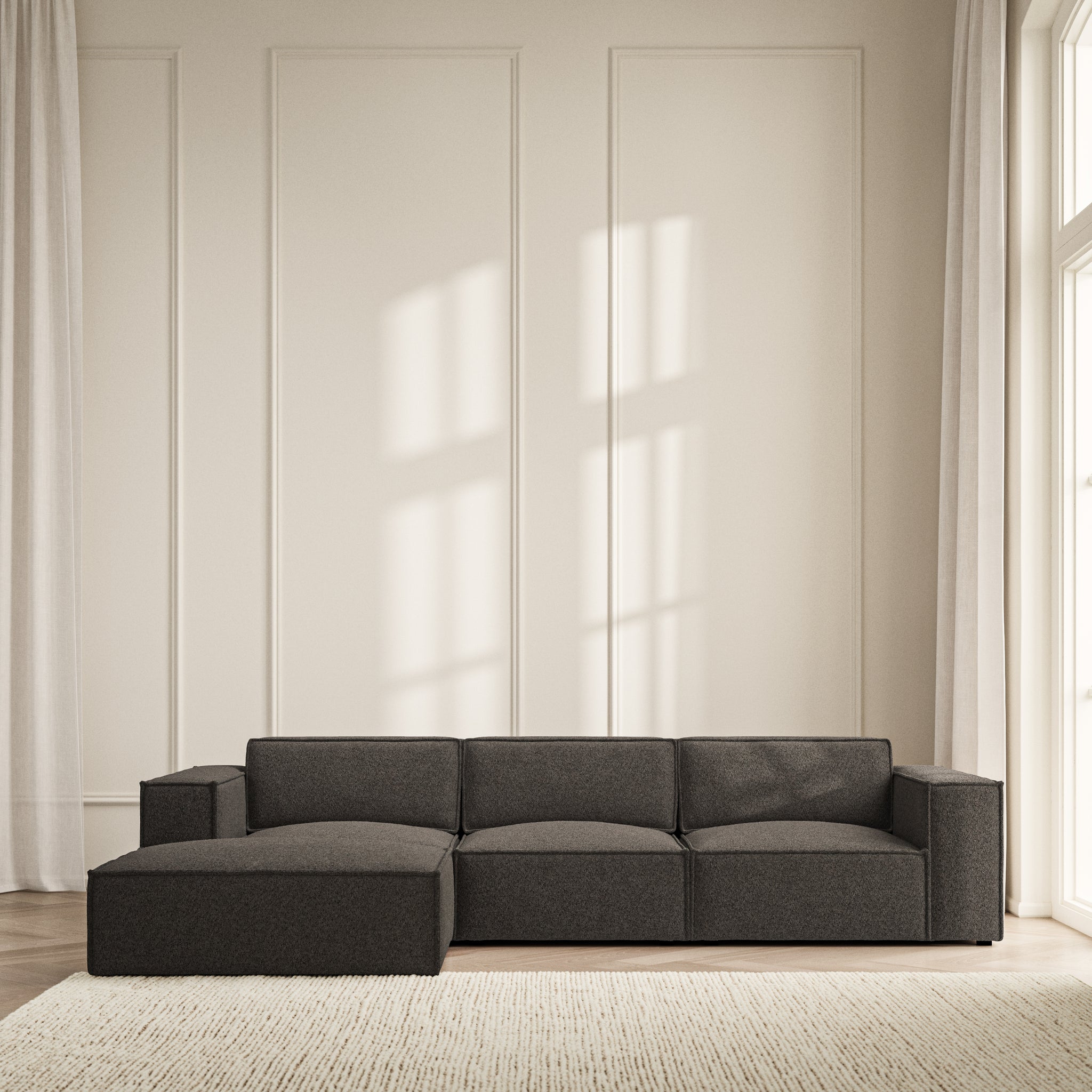 Vella Chaise Sofa - Soft Teddy