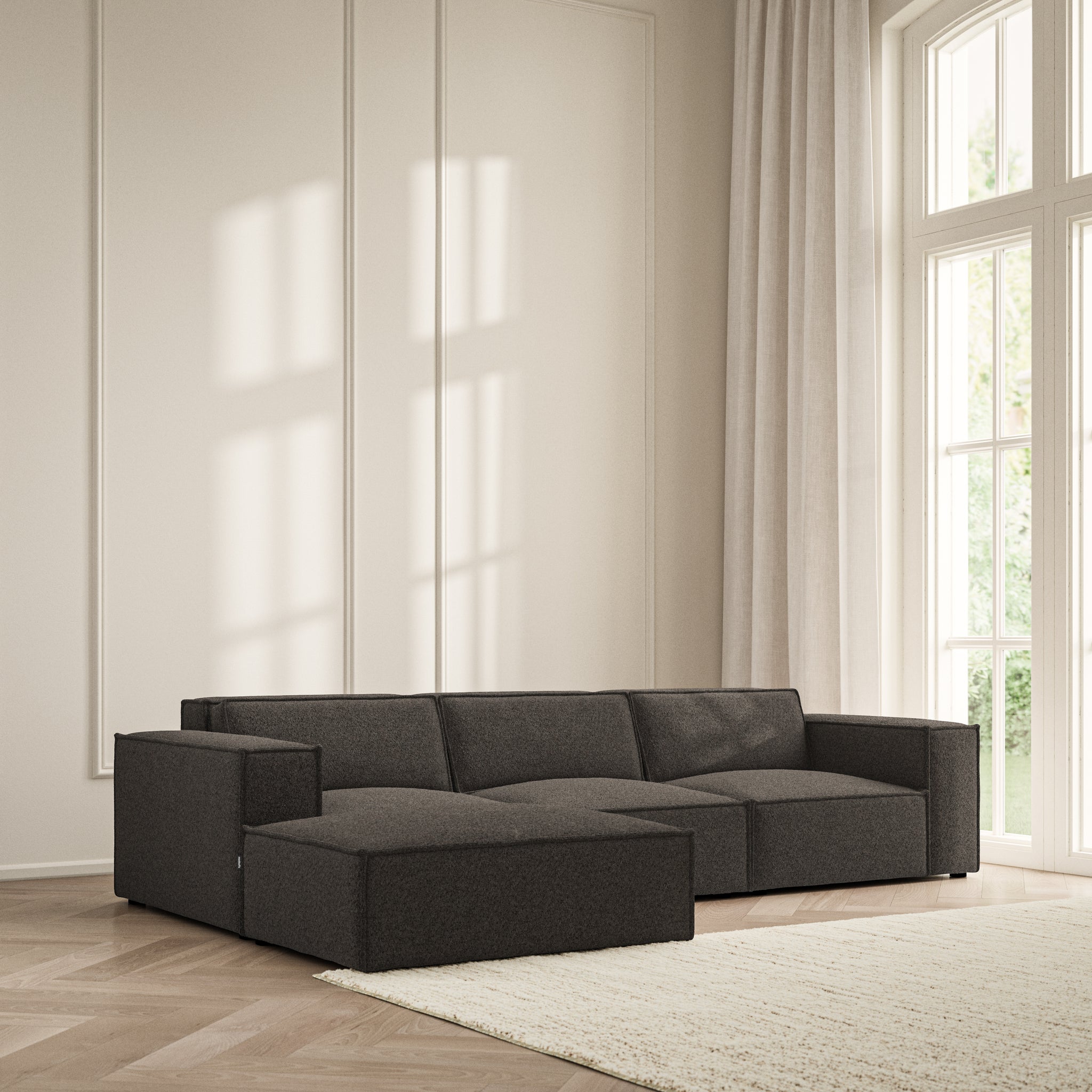 Vella Chaise Sofa - Soft Teddy