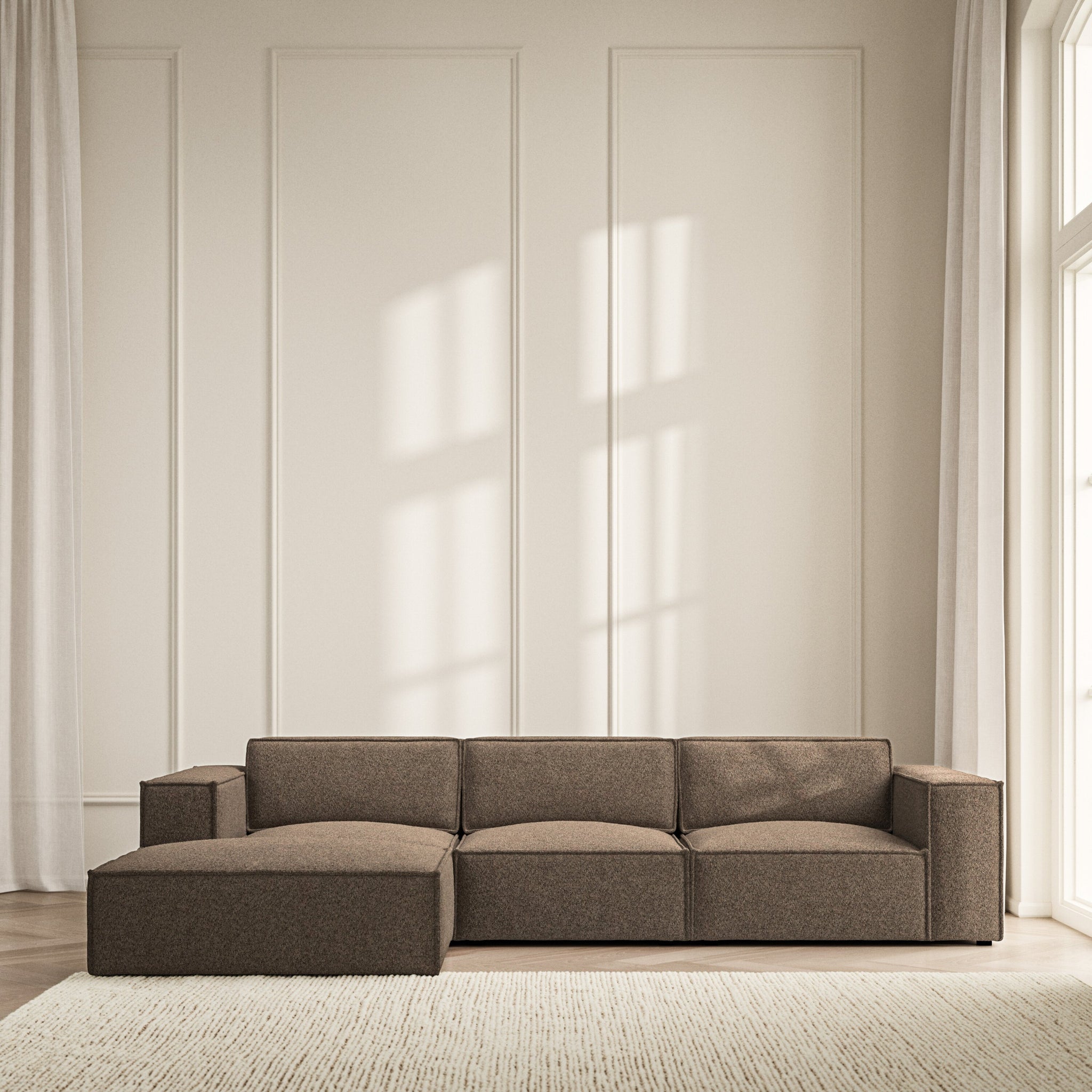 Vella Chaise Sofa - Soft Teddy
