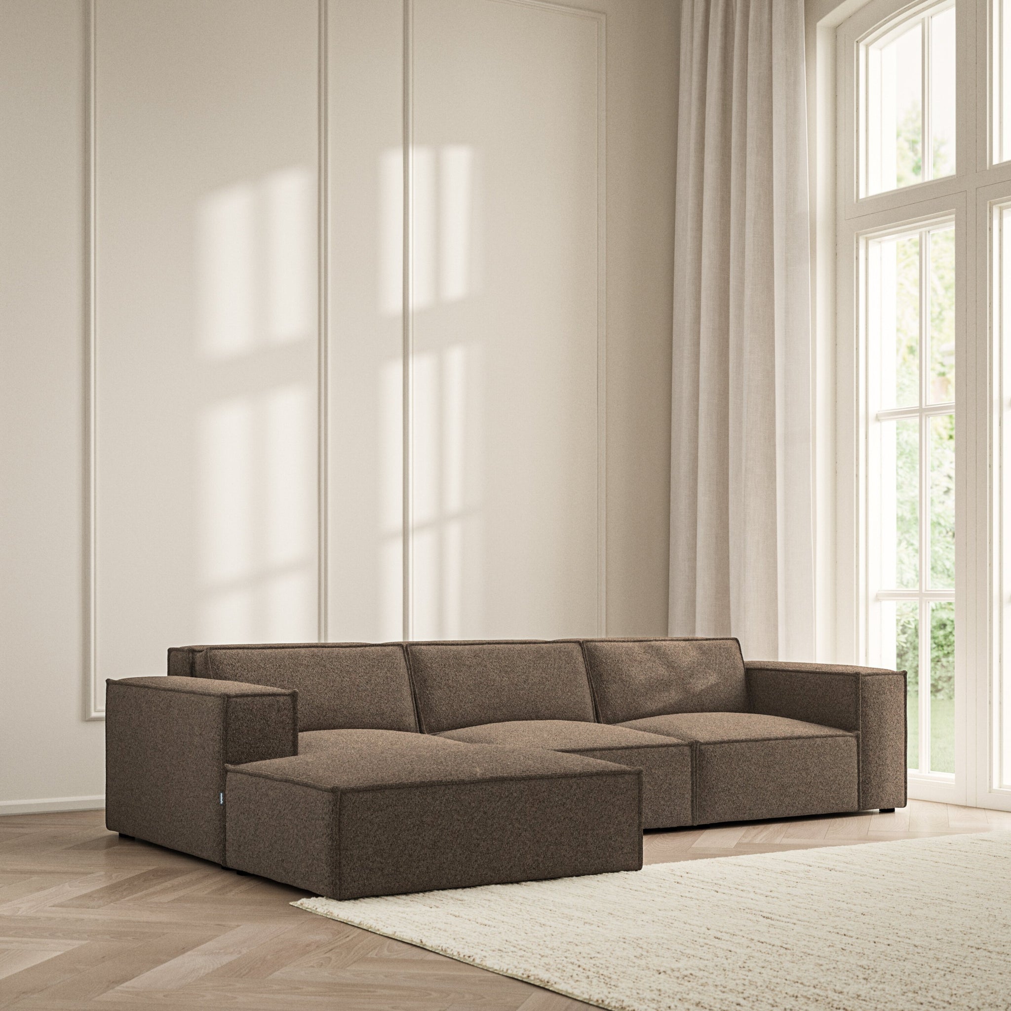 Vella Chaise Sofa - Soft Teddy