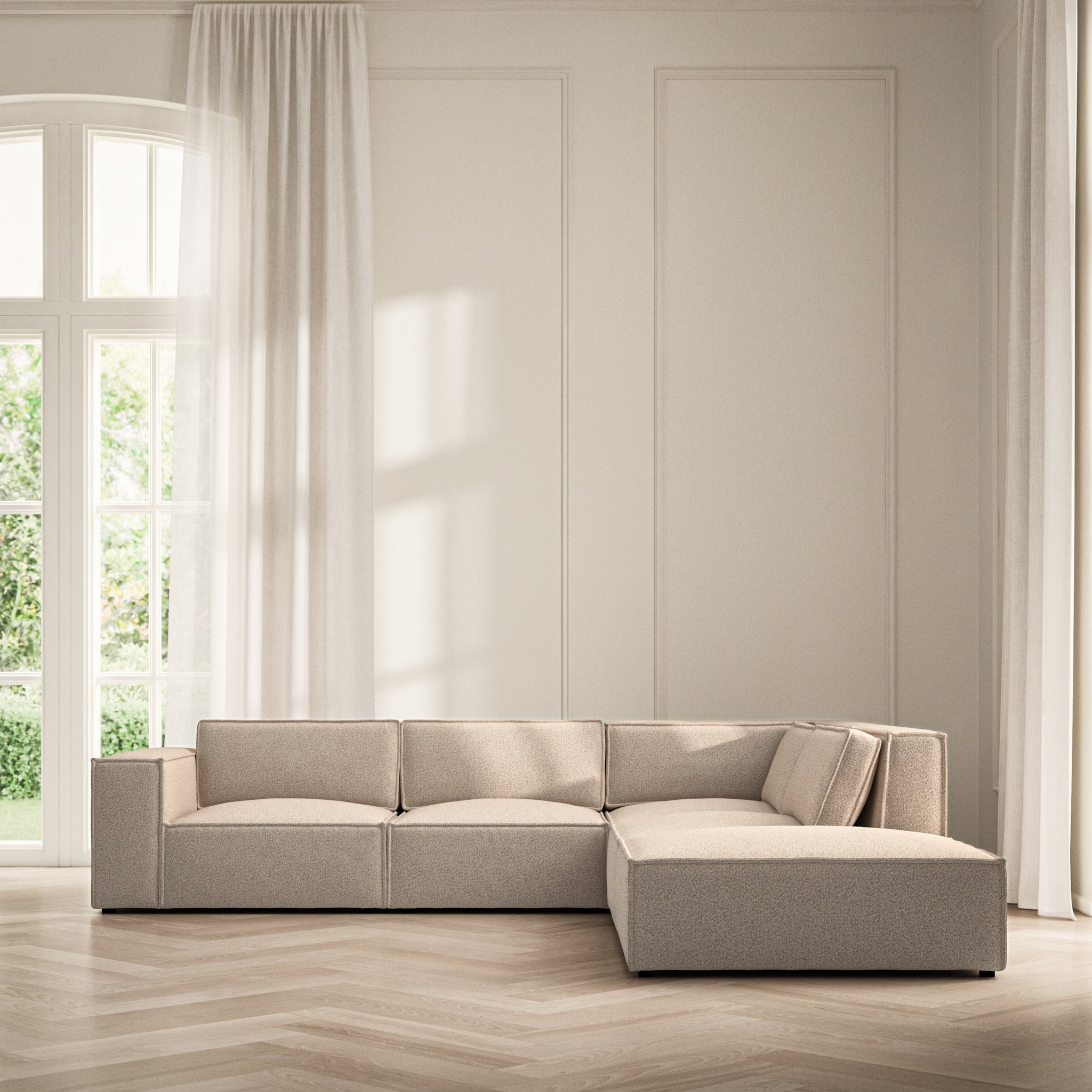 Vella Corner Chaise RHF - Bouclé