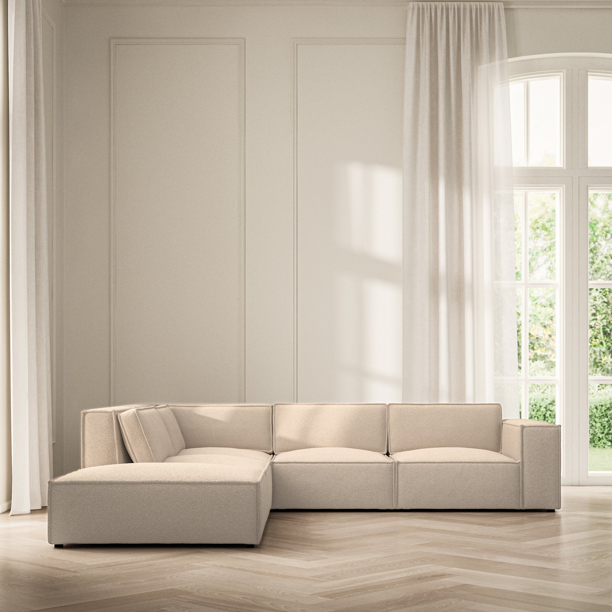 Vella Corner Chaise LHF - Soft Teddy