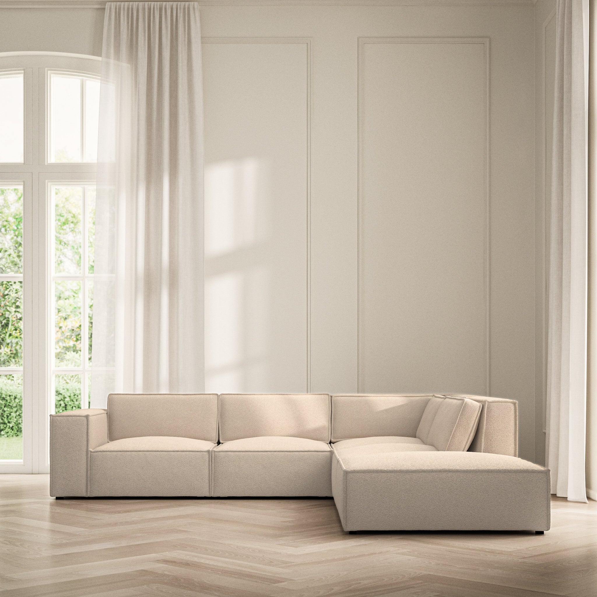 Vella Corner Chaise RHF - Soft Teddy