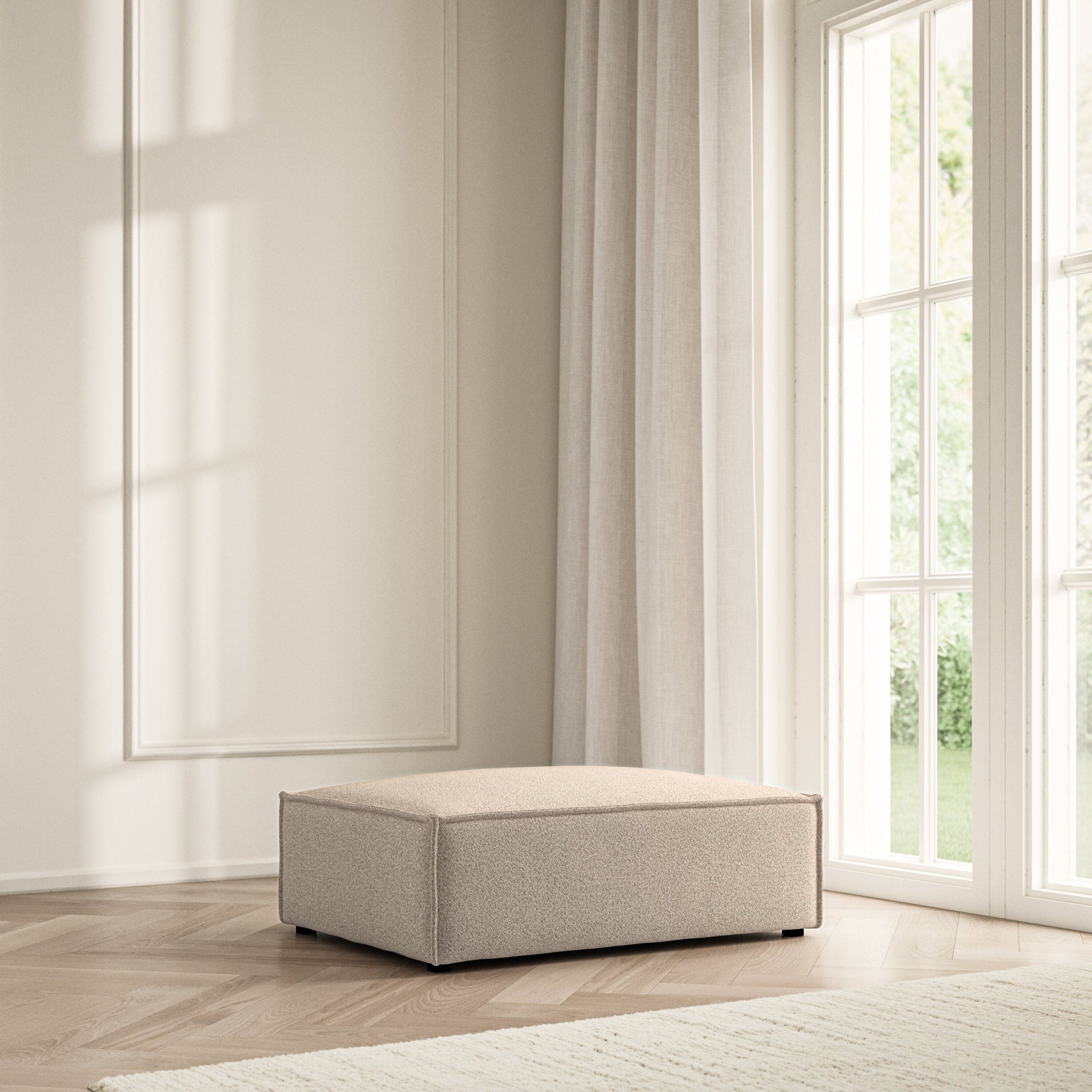 Vella Footstool - Bouclé