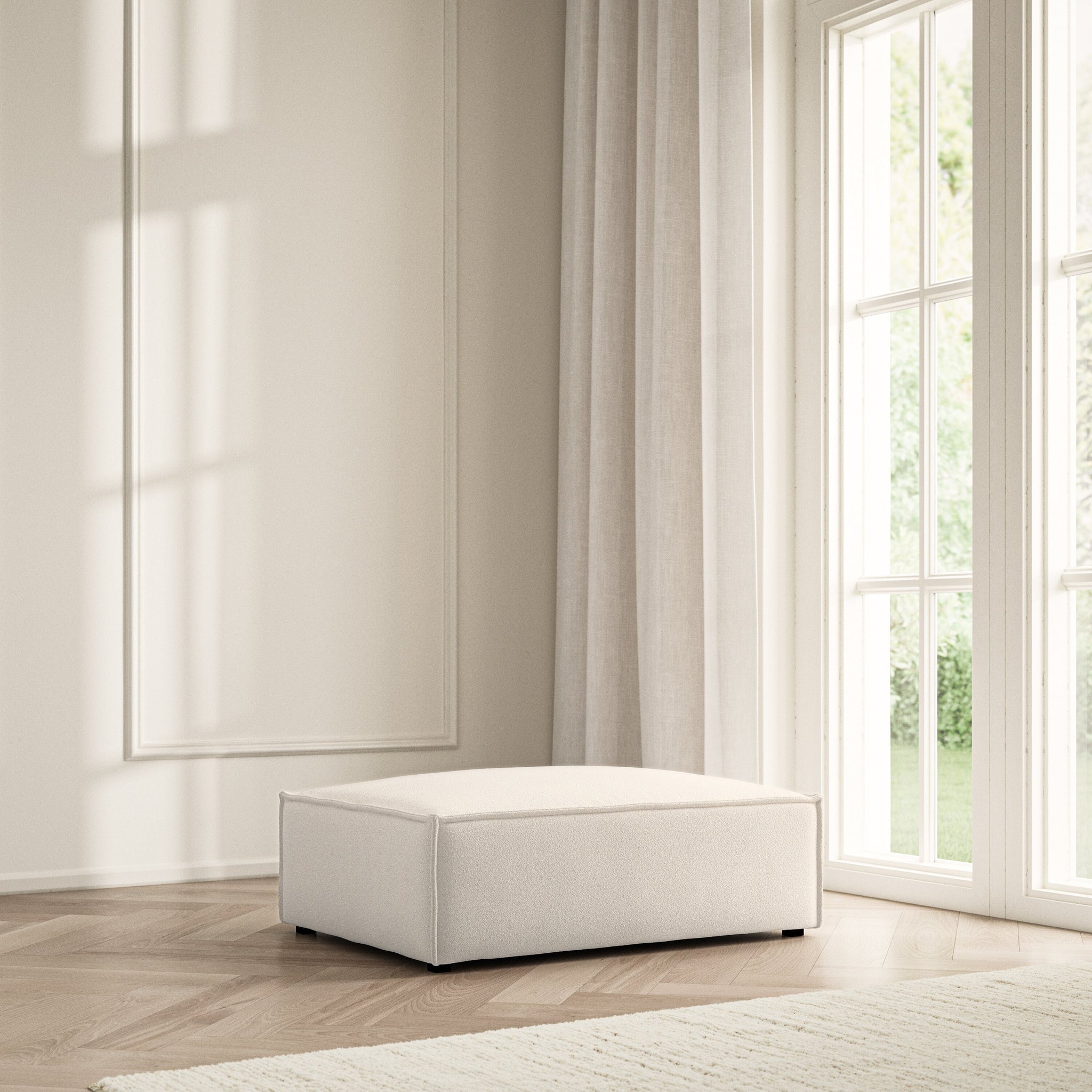 Vella Footstool - Bouclé