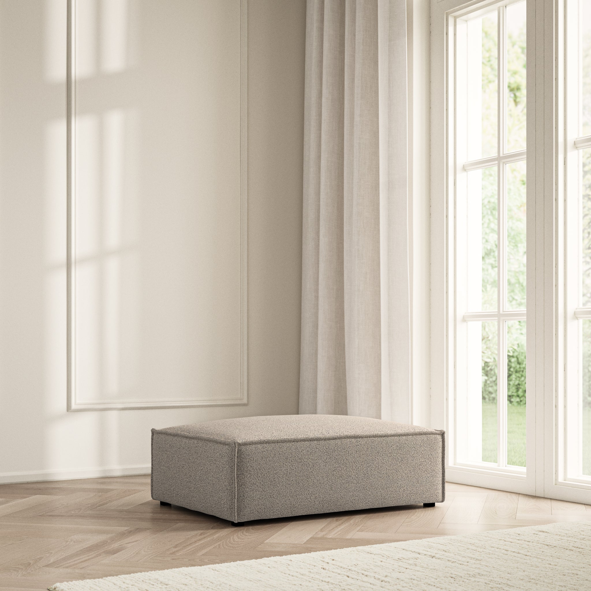 Vella Footstool - Bouclé
