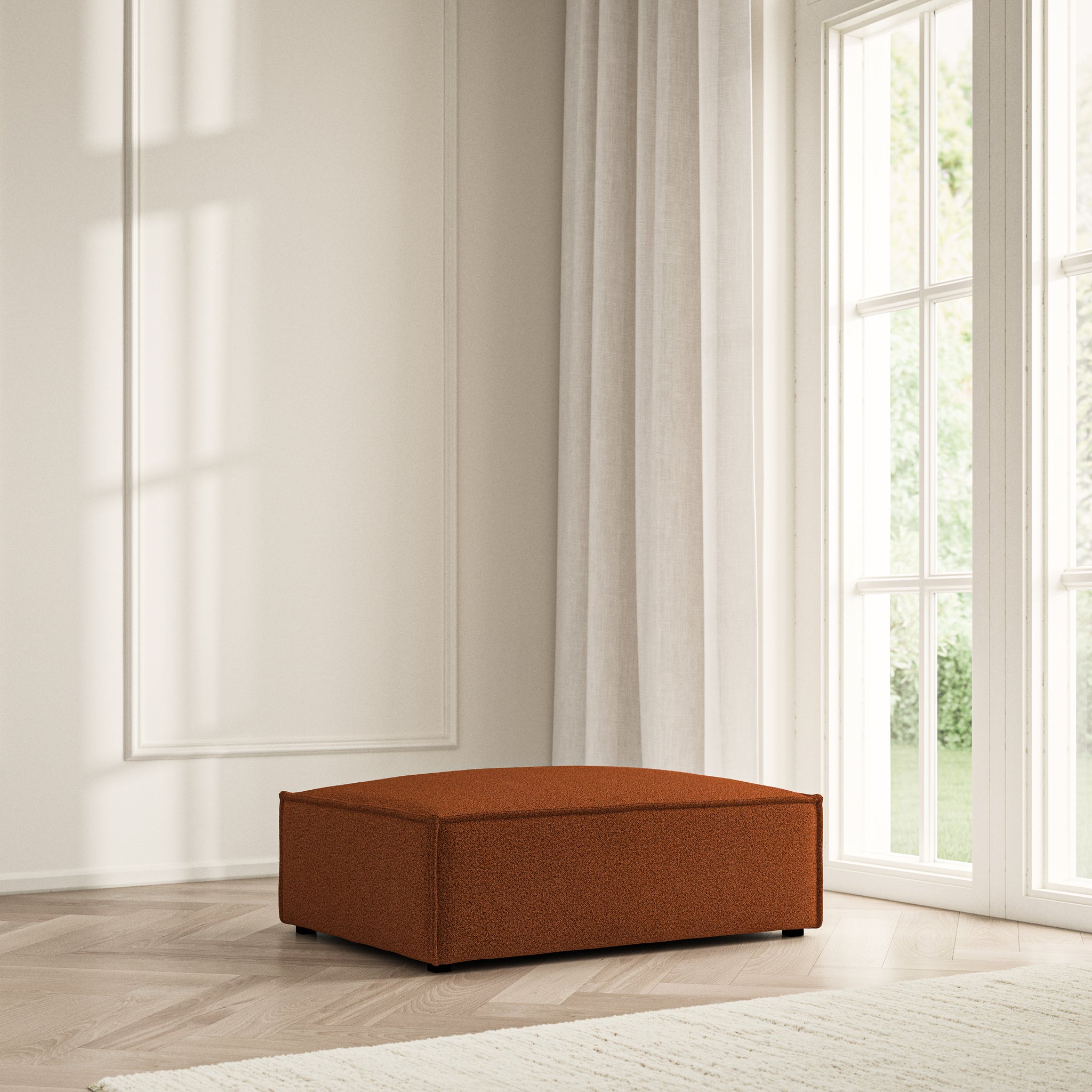 Vella Footstool - Bouclé