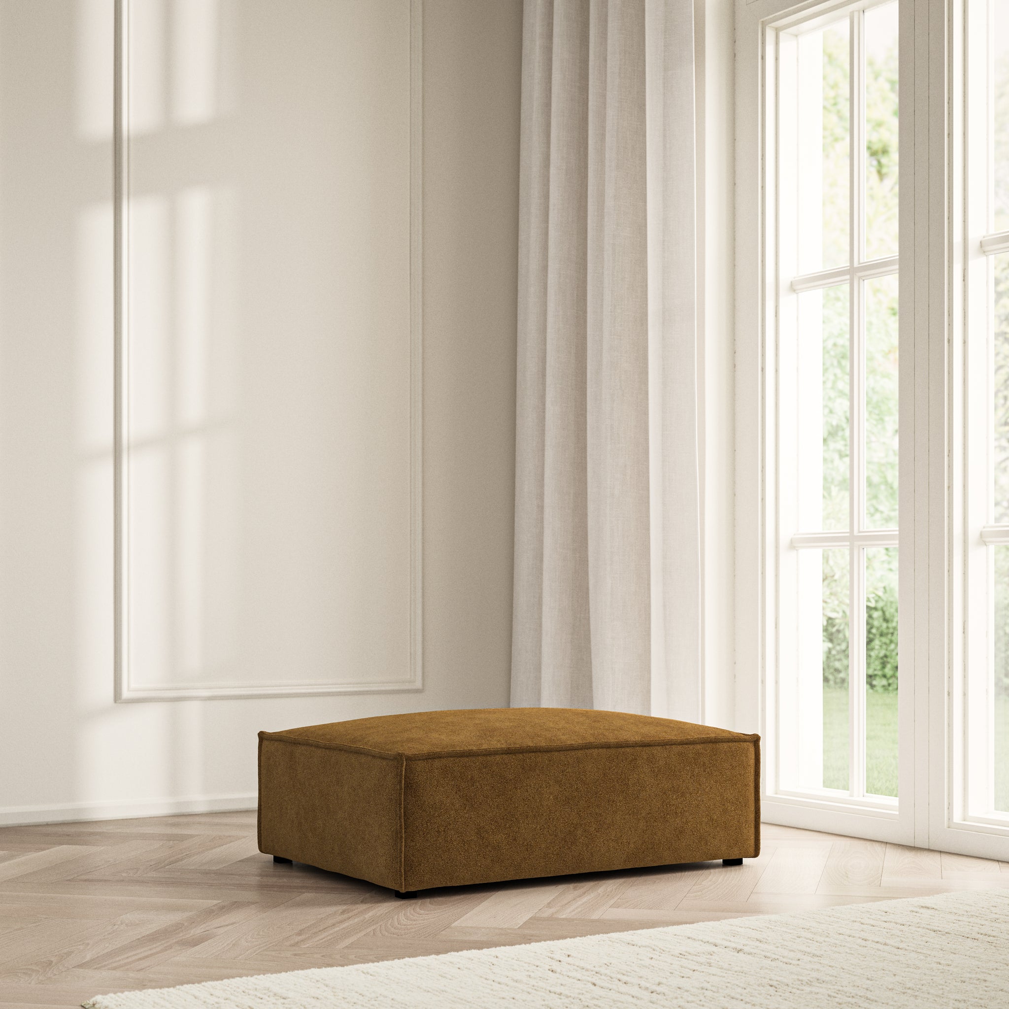 Vella Footstool - Soft Bouclé