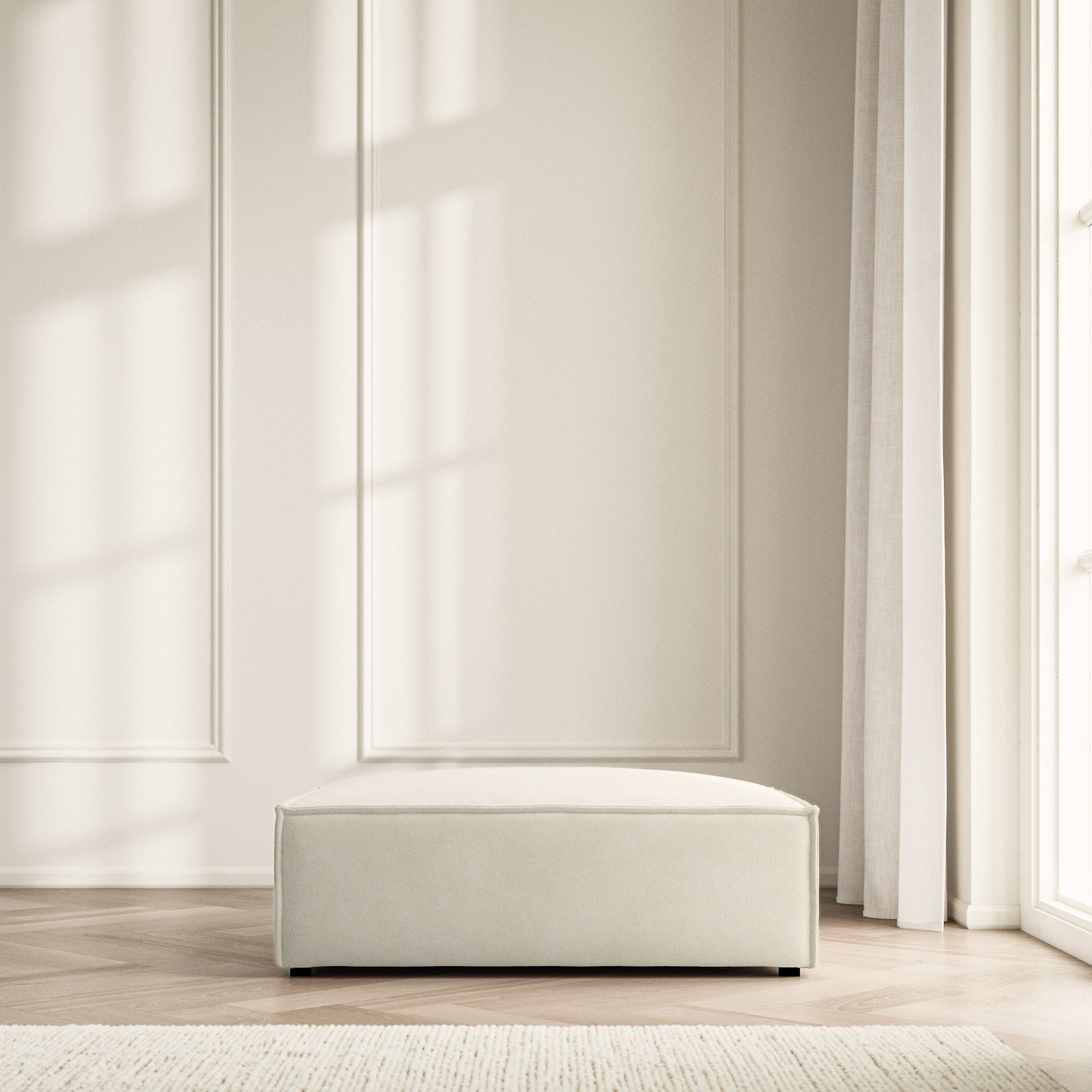 Vella Footstool - Soft Bouclé