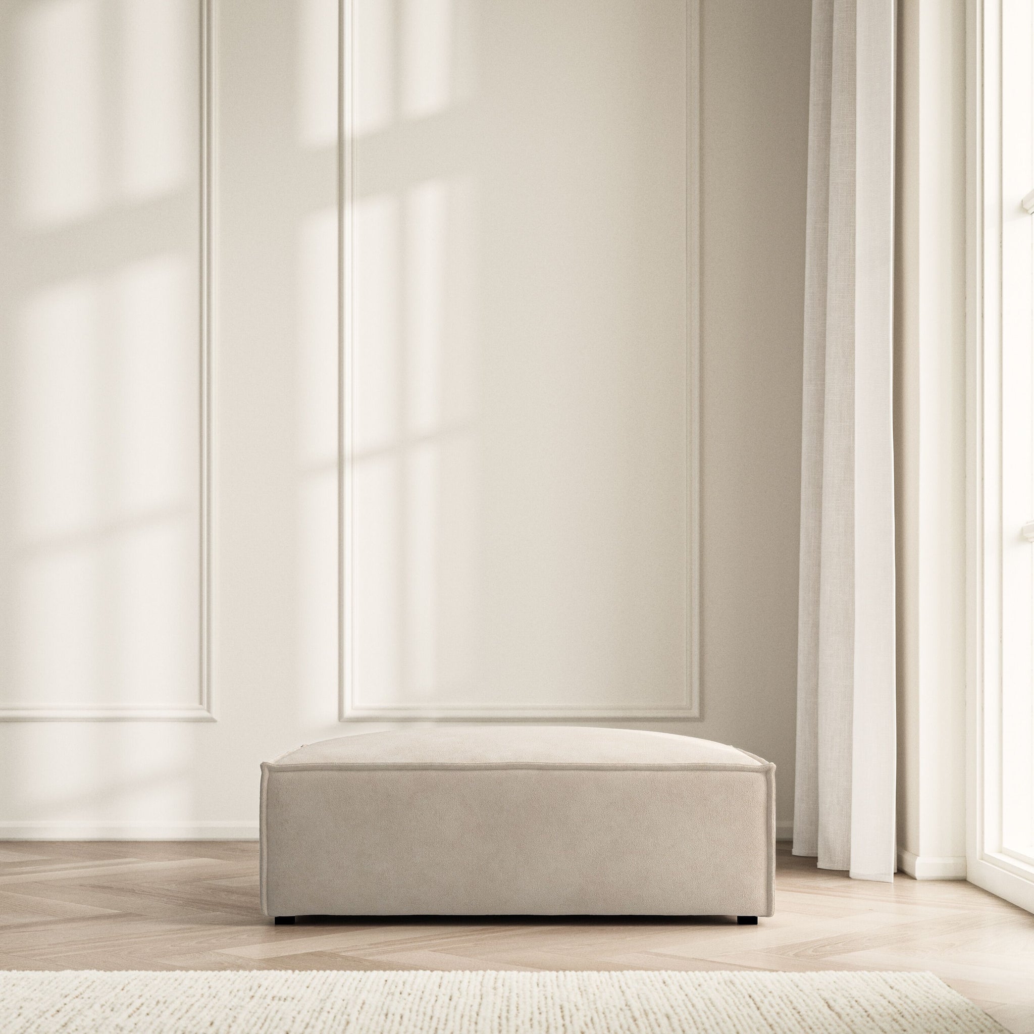 Vella Footstool - Soft Bouclé