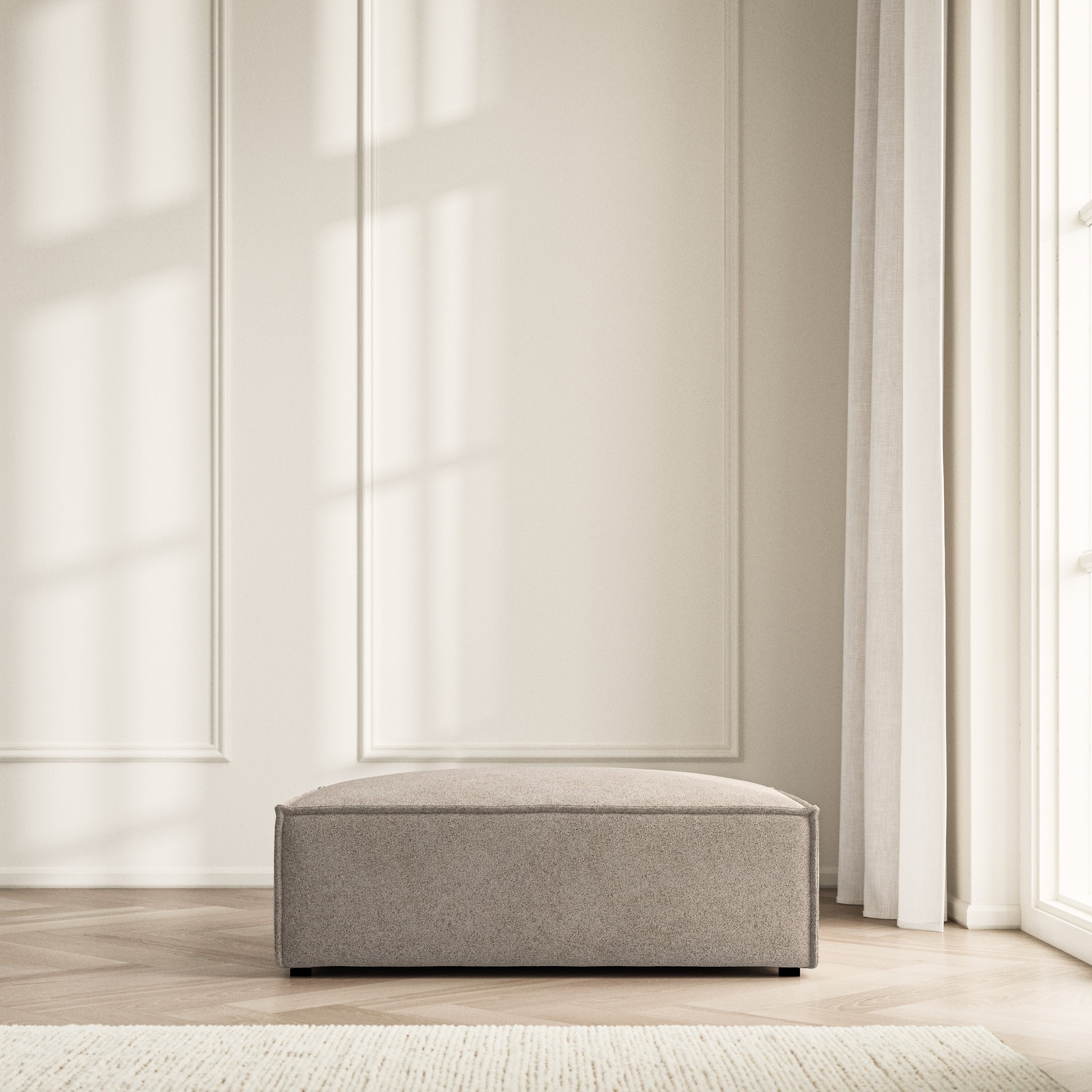 Vella Footstool - Soft Bouclé
