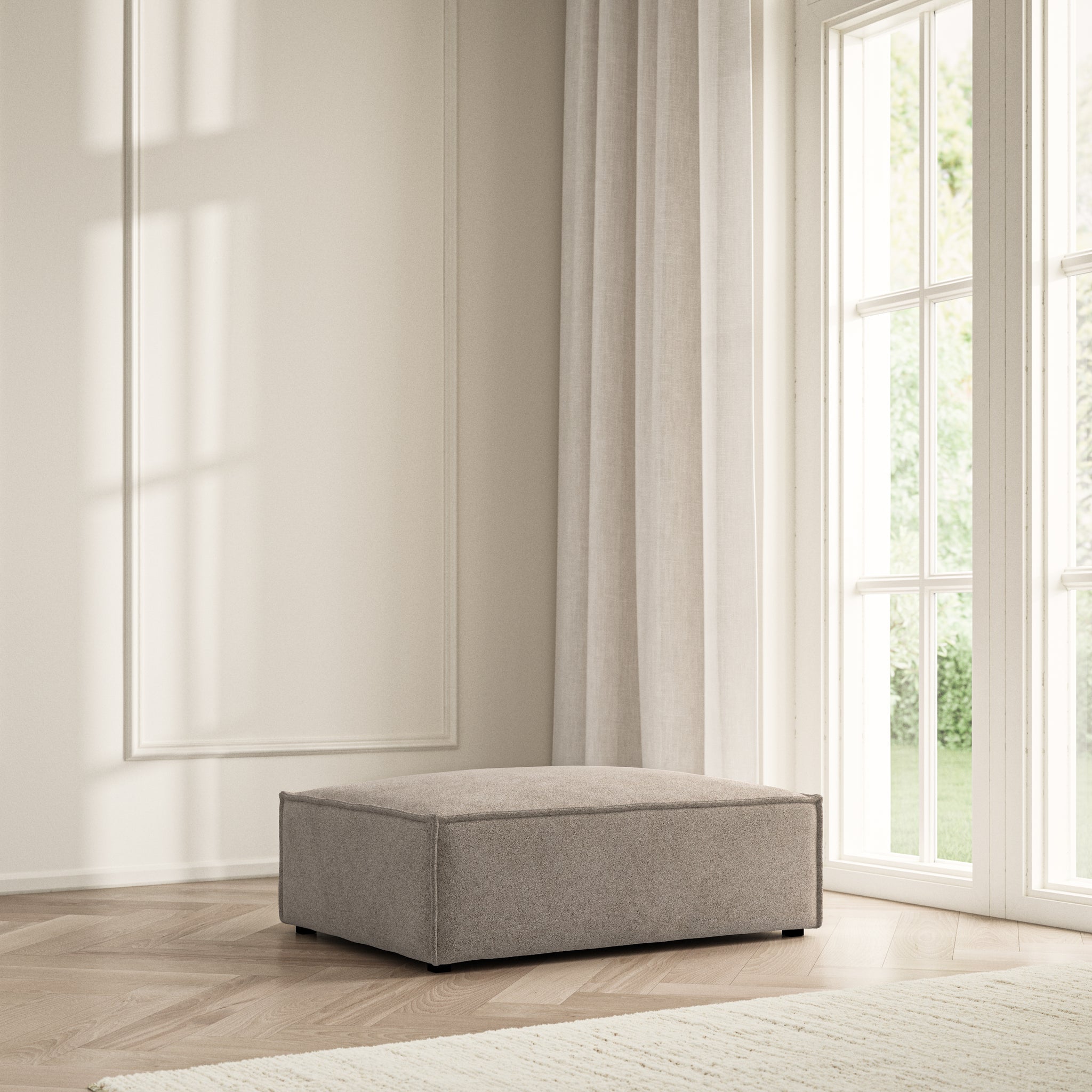 Vella Footstool - Soft Bouclé