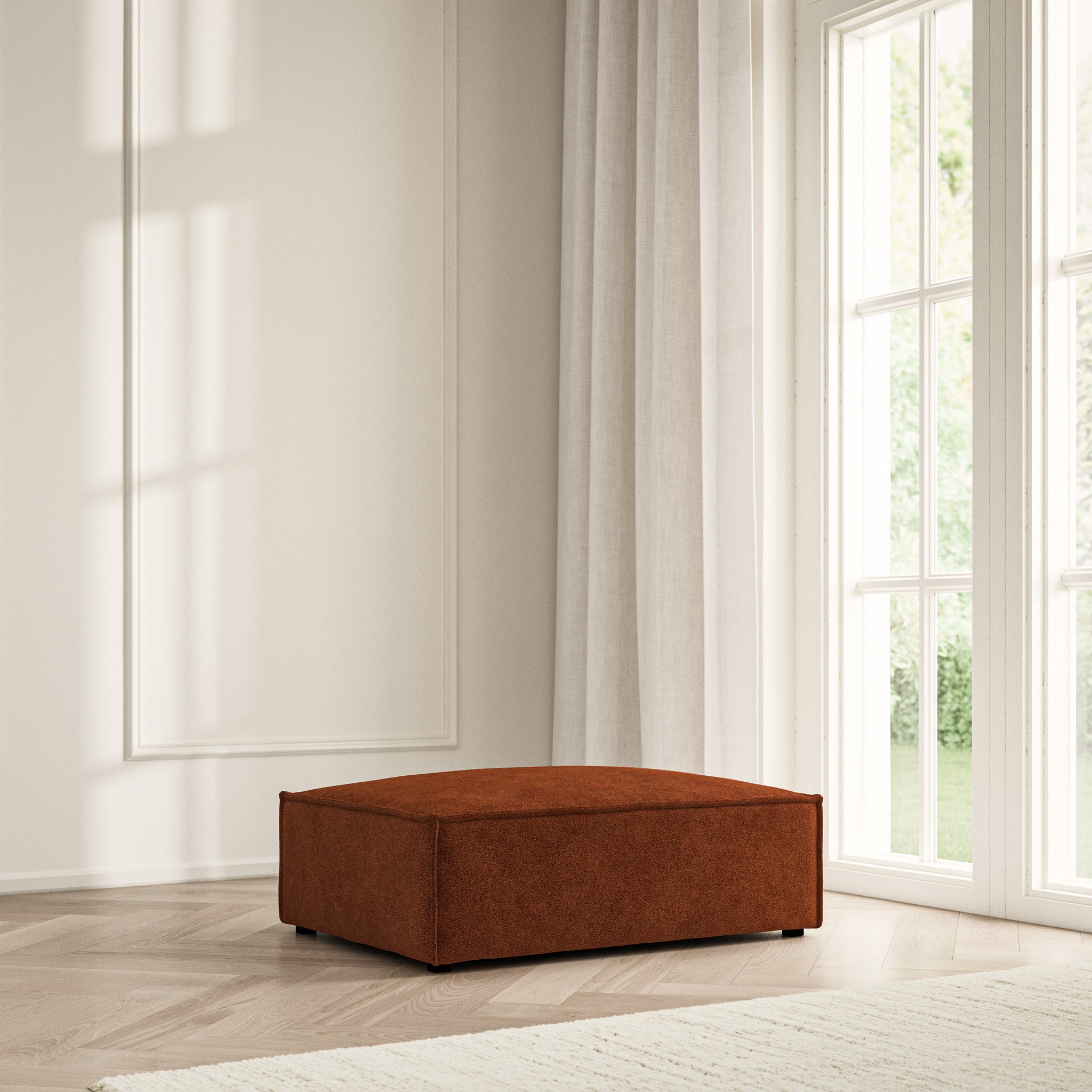 Vella Footstool - Soft Bouclé