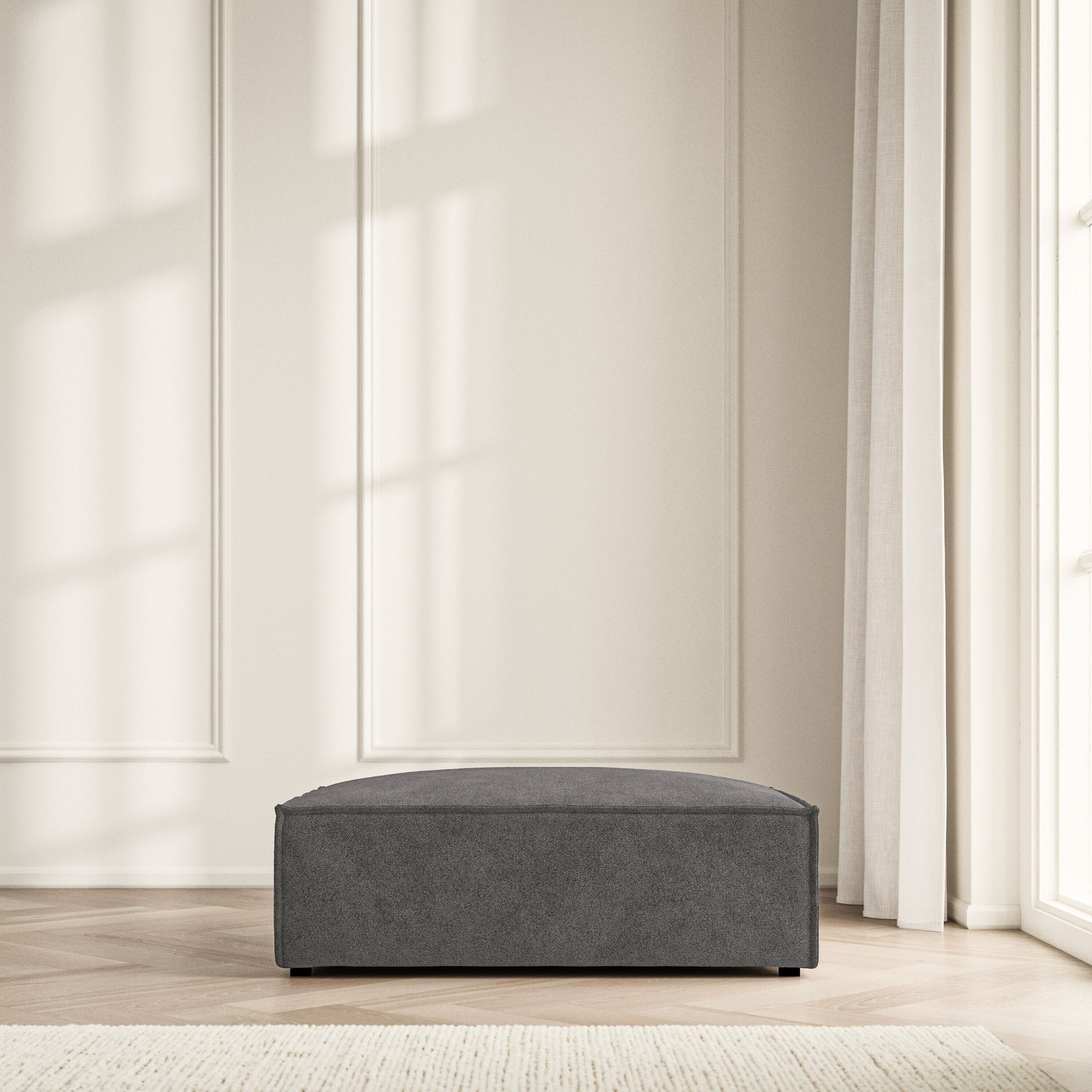 Vella Footstool - Soft Bouclé