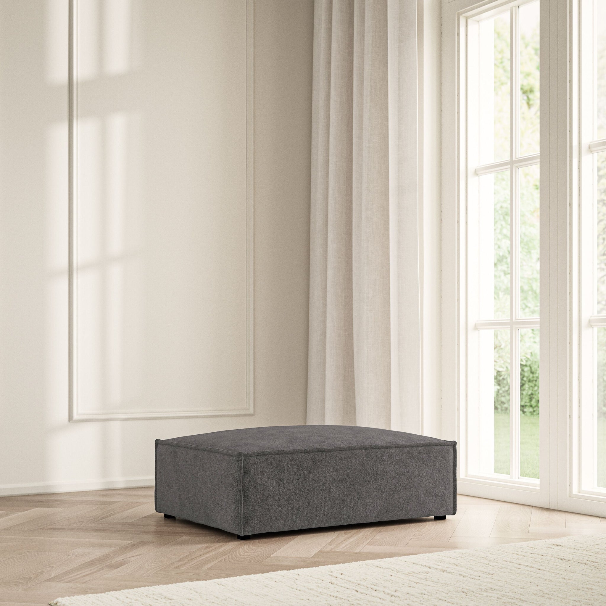 Vella Footstool - Soft Bouclé