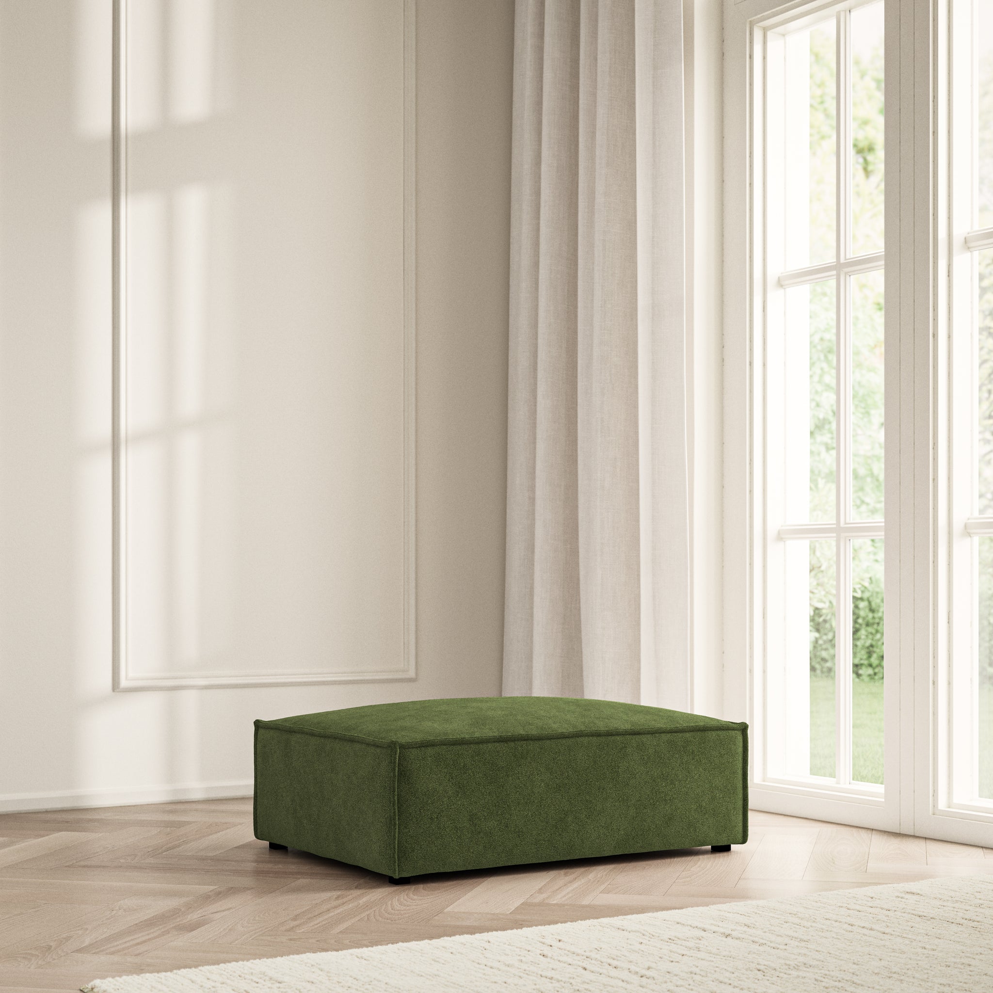 Vella Footstool - Soft Bouclé