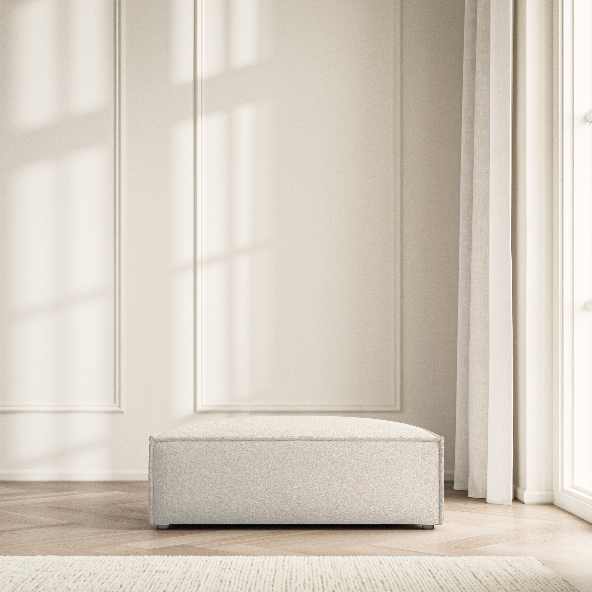 Vella Footstool - Soft Teddy