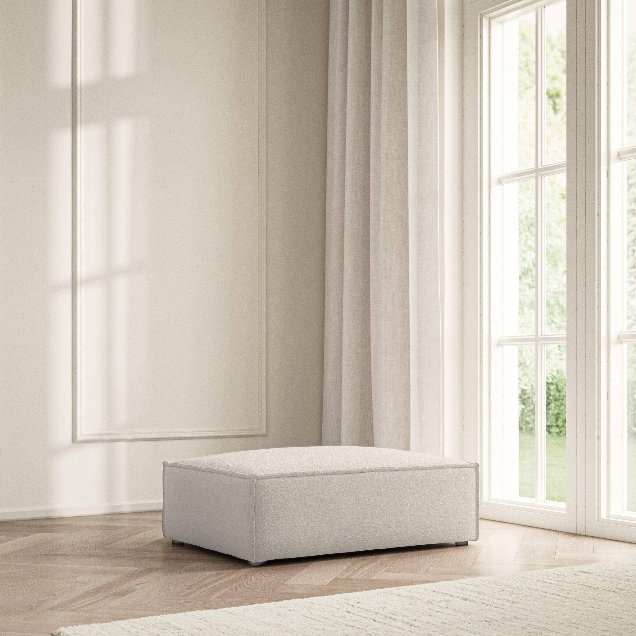 Vella Footstool - Soft Teddy