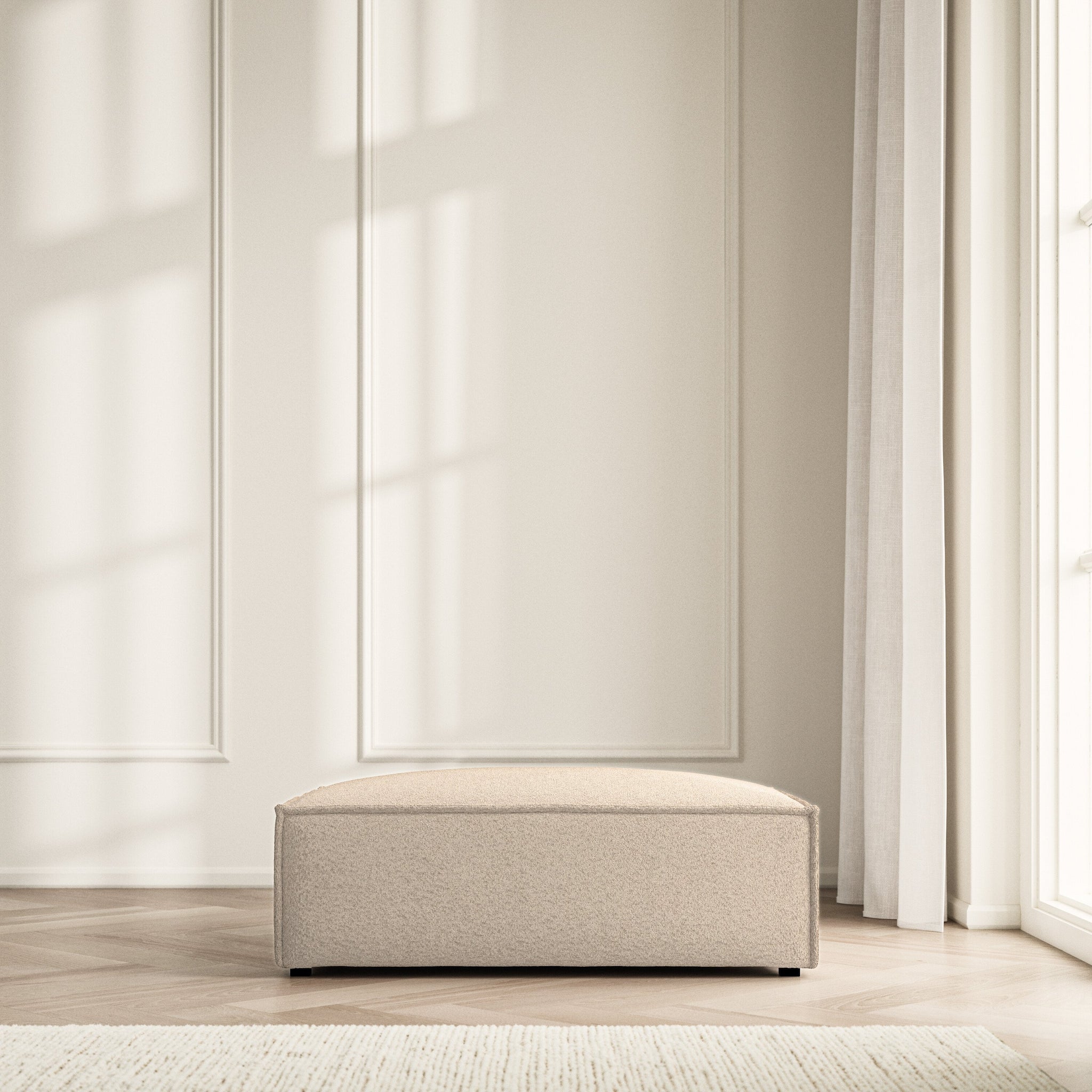Vella Footstool - Soft Teddy