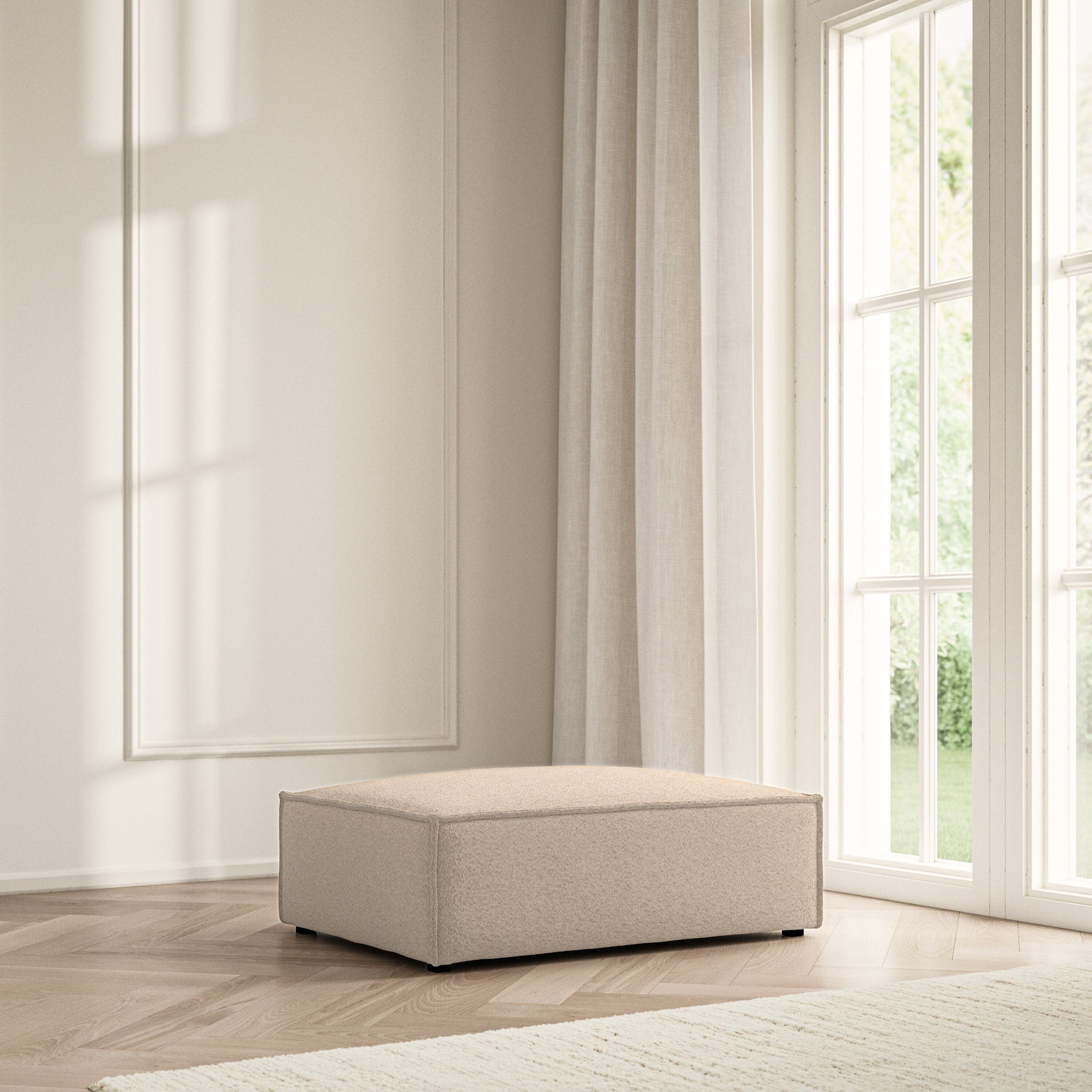 Vella Footstool - Soft Teddy
