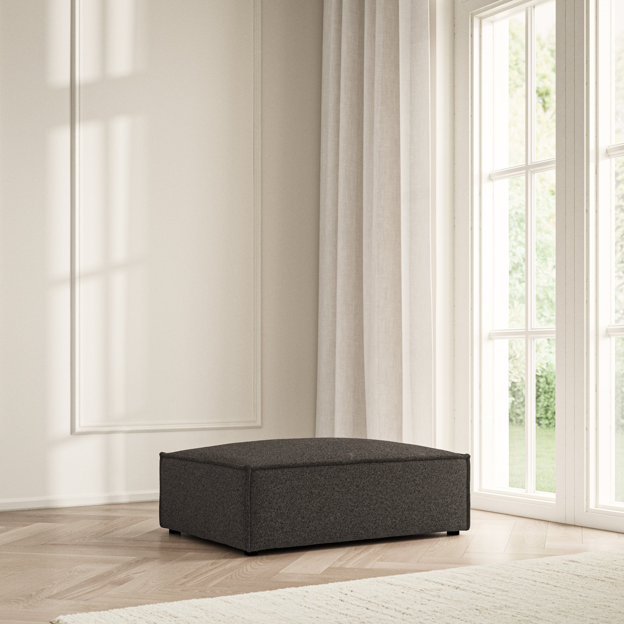 Vella Footstool - Soft Teddy