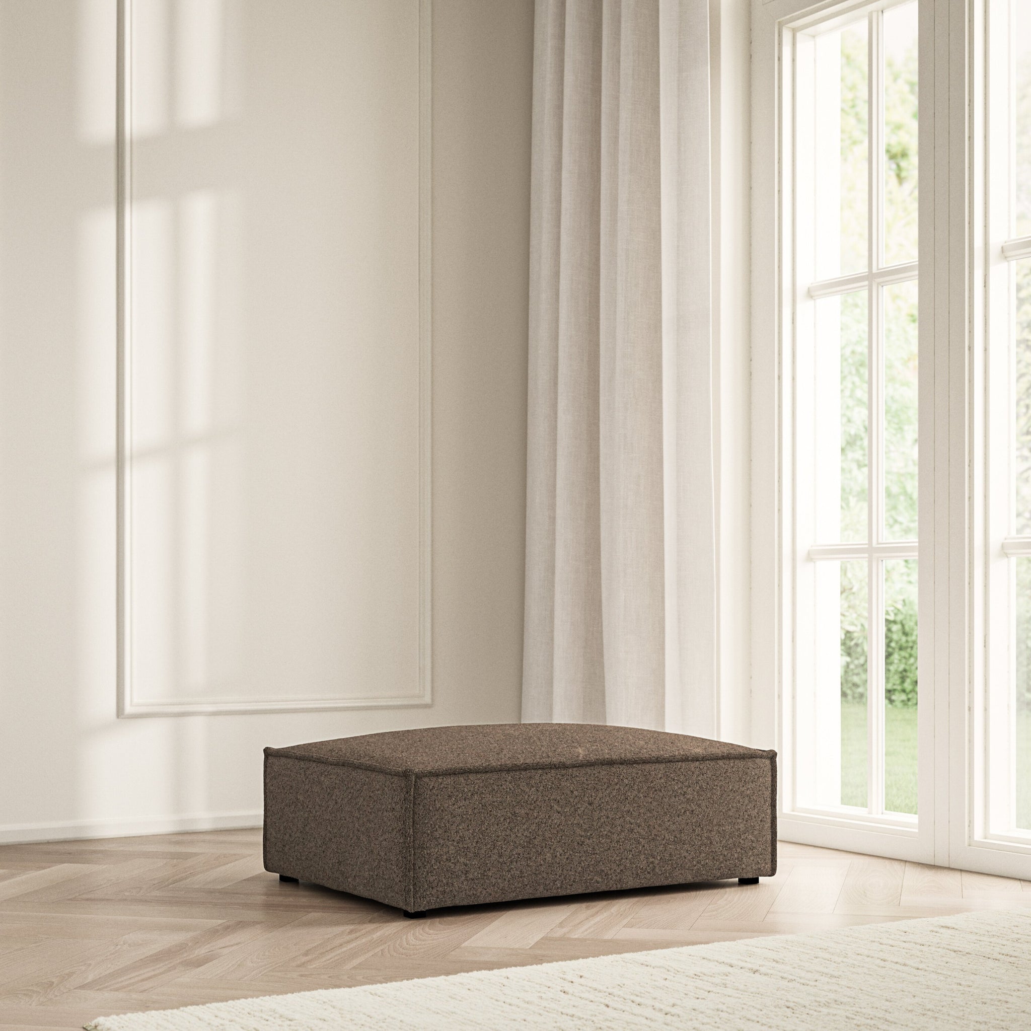 Vella Footstool - Soft Teddy